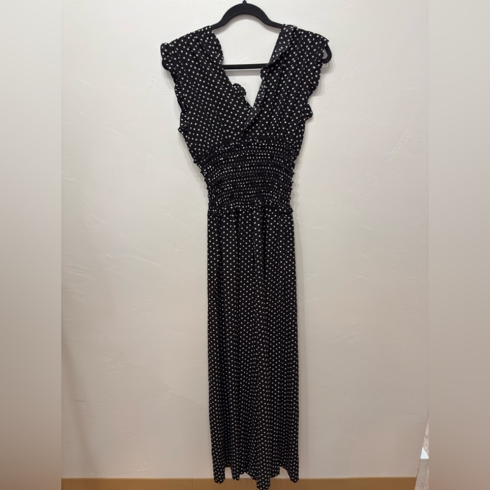 🆕 Max Studio Black & White Polka Dot Sleeveless Jumpsuit, NWT, S - Picture 3 of 5